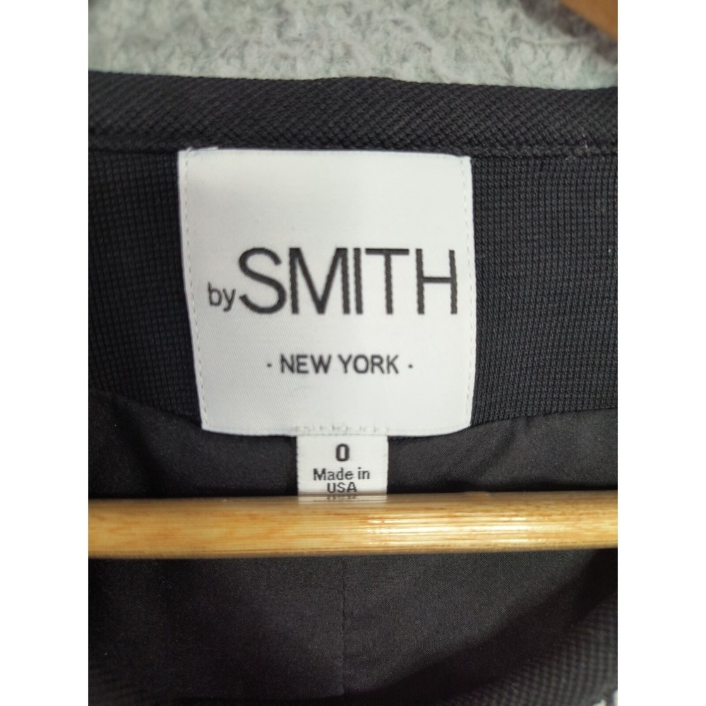 By Smith New York‎ USA Black Geometric Panel Hook Front Designer Jacket Size 0 - Picture 11 of 13